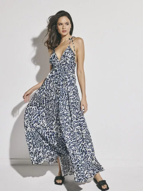 Maxi dress, animal pattern - Lida