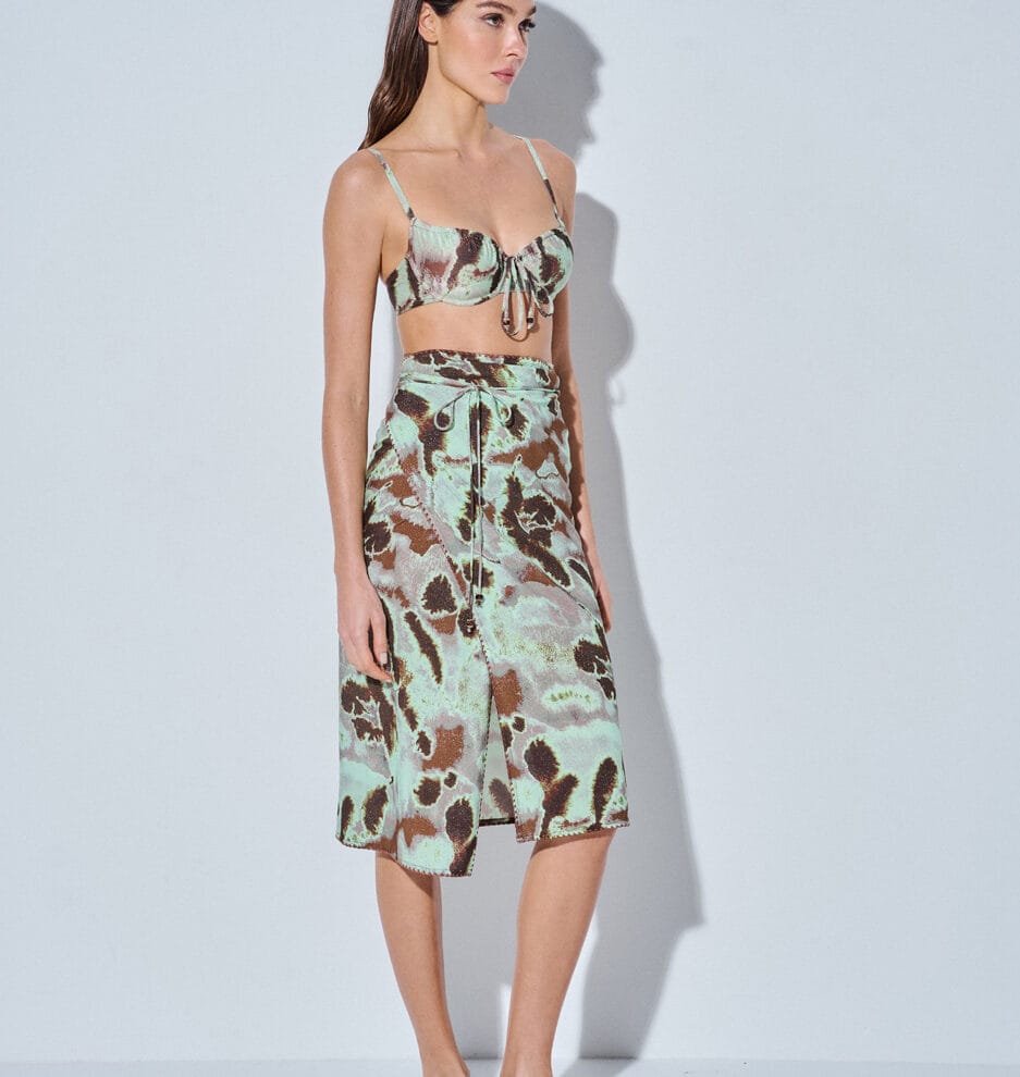 Pareo with lurex sparkle, abstract pattern