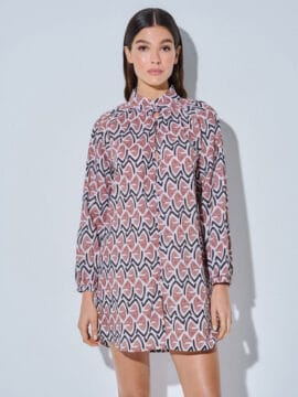 Shirtdress, geometric pattern