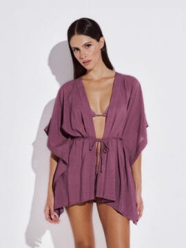 Mini Tunic/Poncho with lurex sparkle, Olive